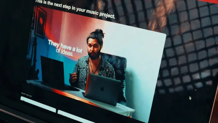 A screen showing an artist's page, part of building a digital presence