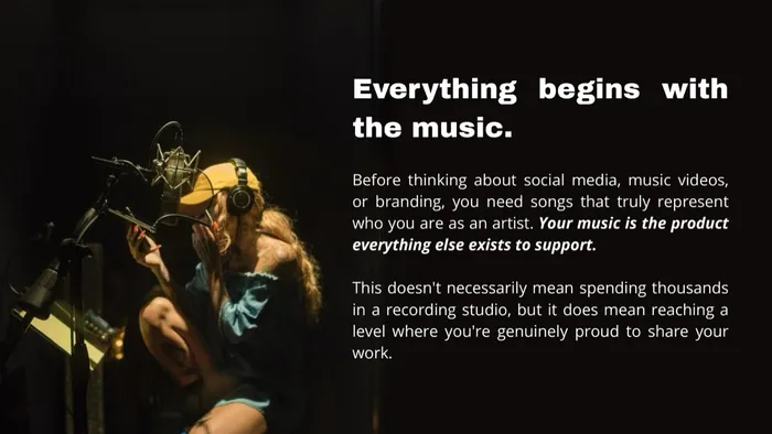 A page from The Artist Project Roadmap: Our goal with this guide